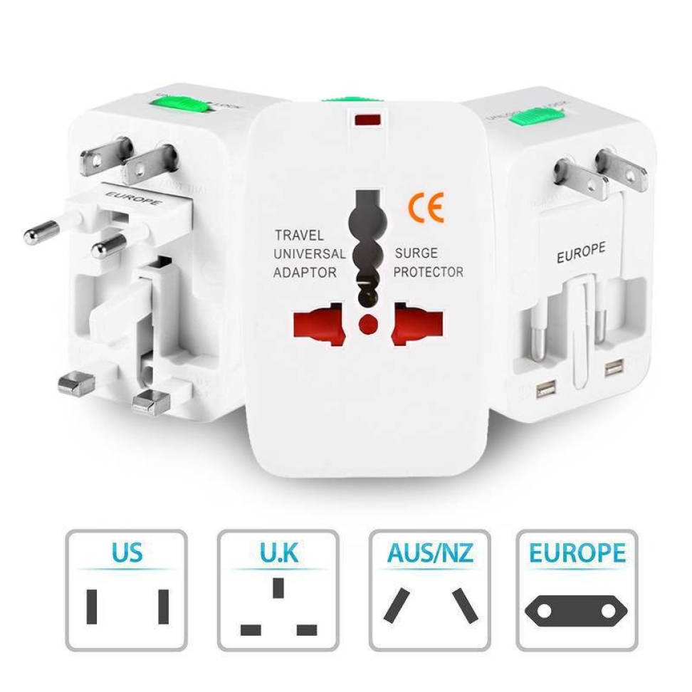 Adaptador de Tomada Universal Padrão Internacional EUA Europa
