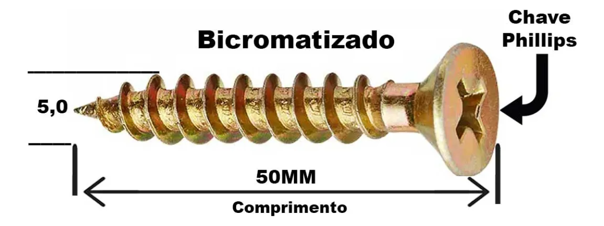 Parafuso Philips 5 x 50 mm com Bucha 8mm
