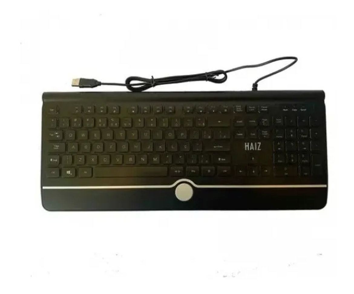 Teclado Gamer Ultrafino Haiz Hz-580 Qwerty Português Luz Rgb
