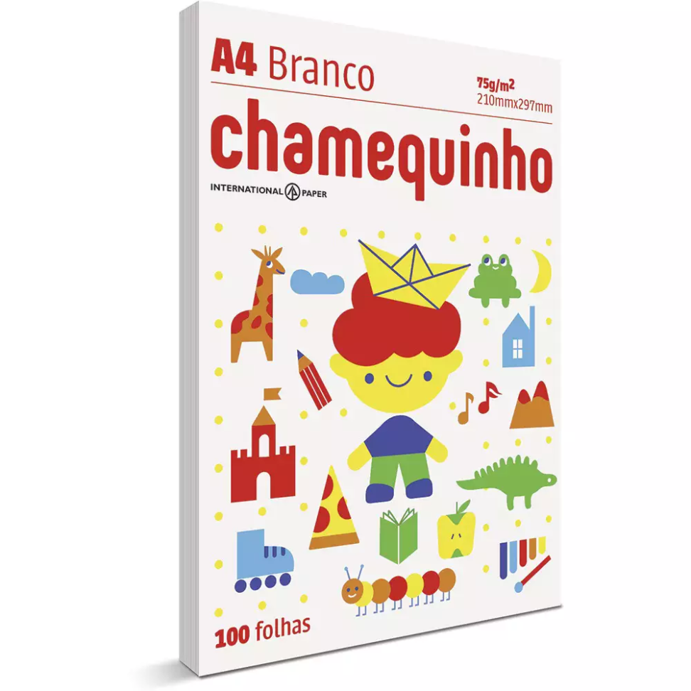 Papel A4 Chamequinho 100fls 75g Branco