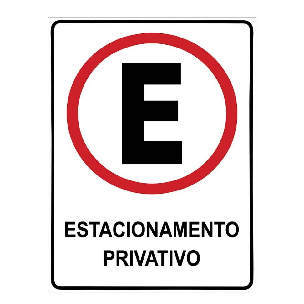 Plaquinha 30x20cm Estacionamento Privativo