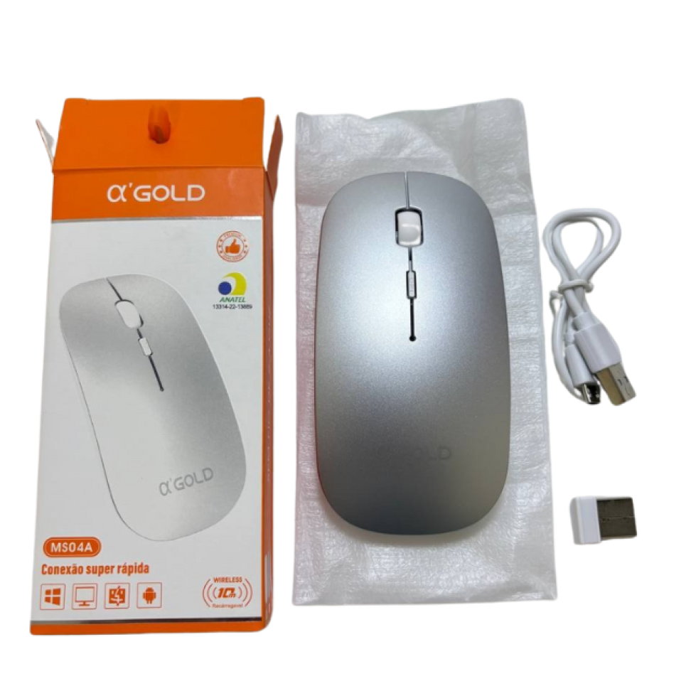 Mouse Sem Fio Agold Recarregável MS-04A