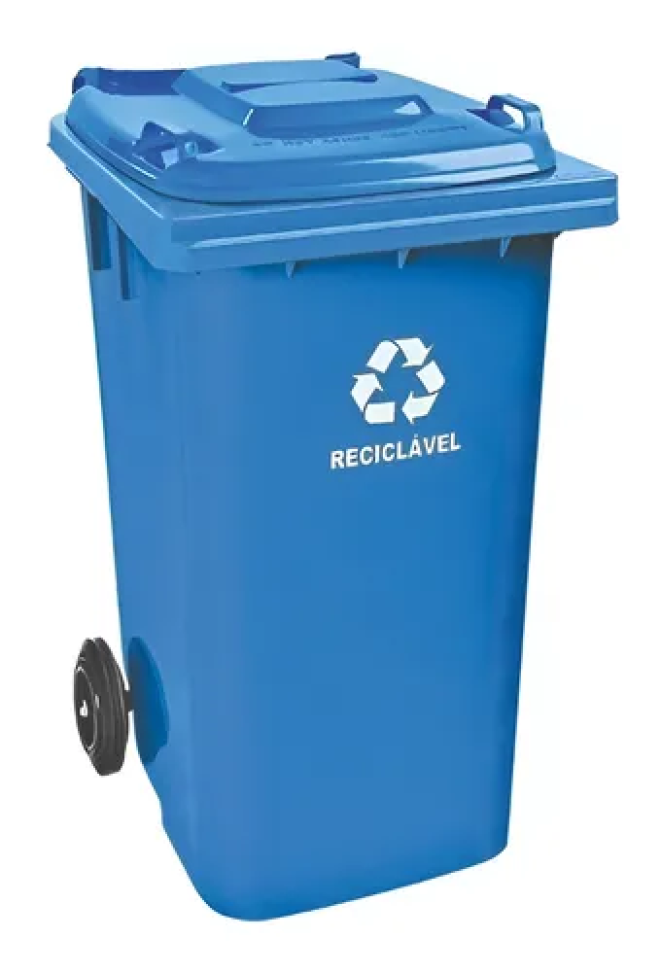 Lixeira Container Arqplast Com Tampa Roda Azul 240L