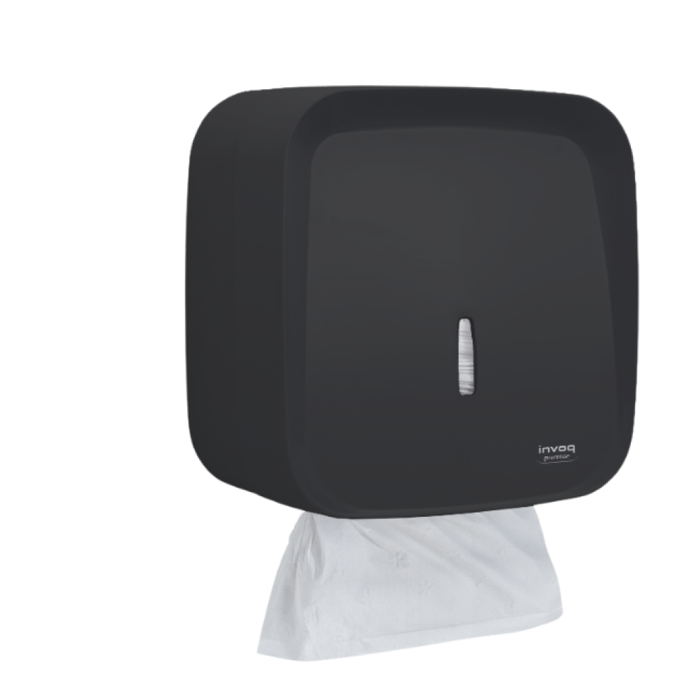 Dispenser de Papel Toalha Invoq Interfolhado Preto