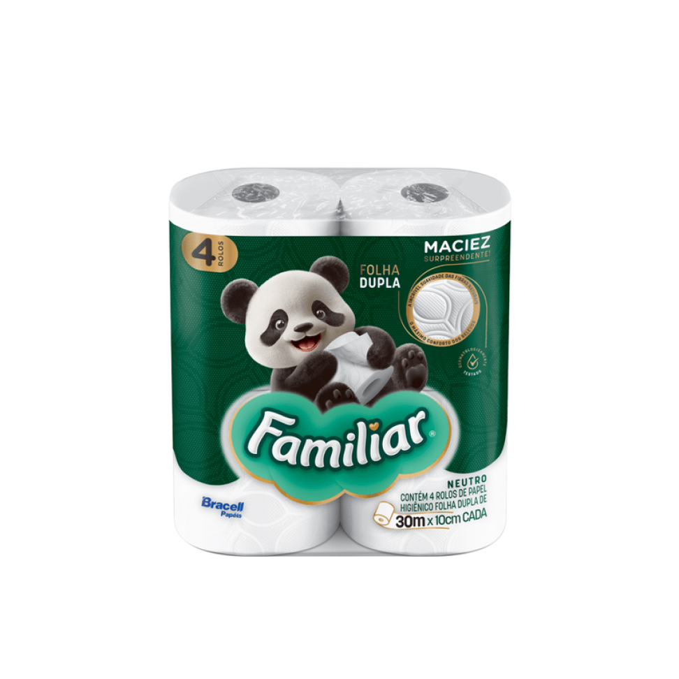 Papel Higiênico Familiar Folha Dupla 04 Rolos