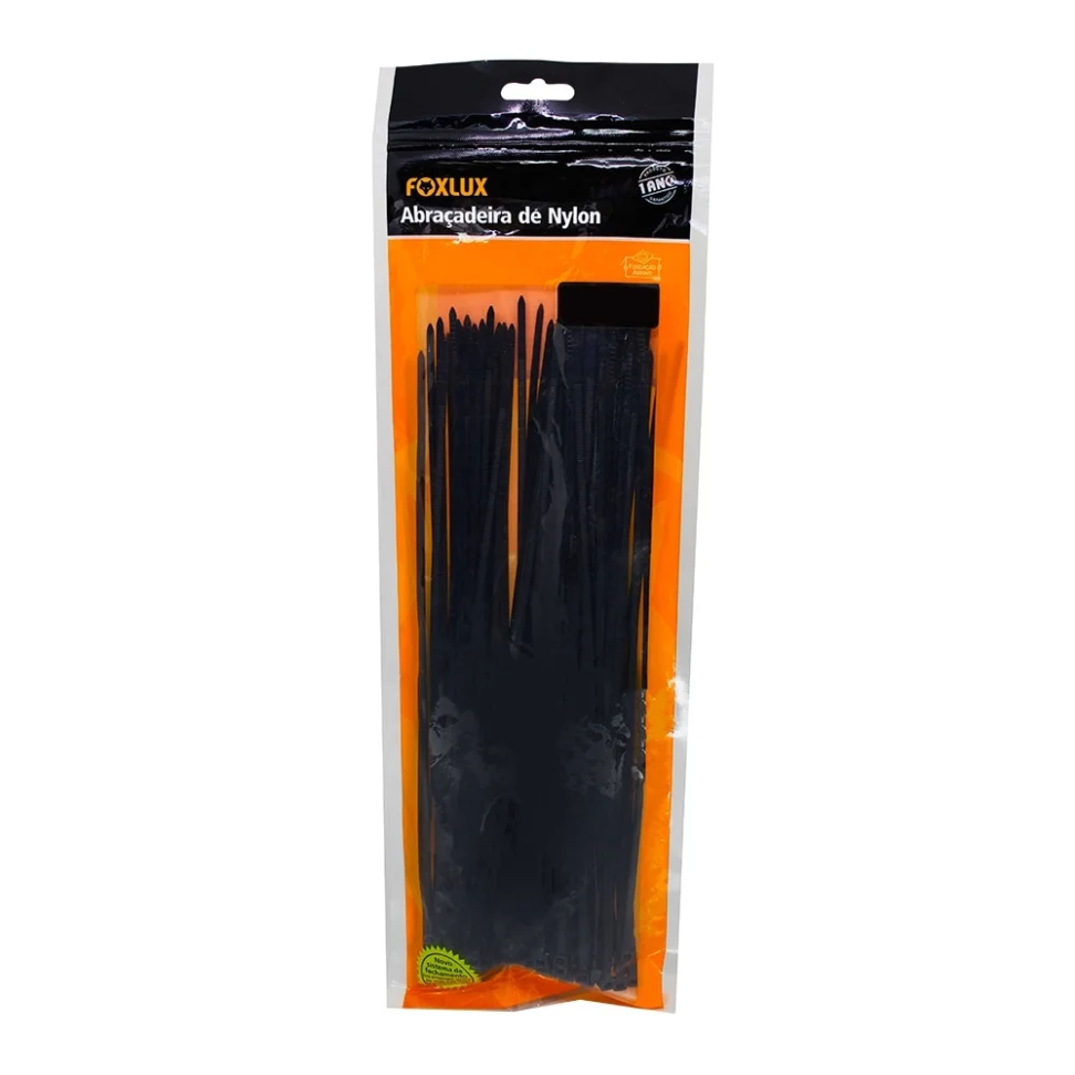 Abraçadeira de Nylon Foxlux Preta 760x9 mm Pct C25