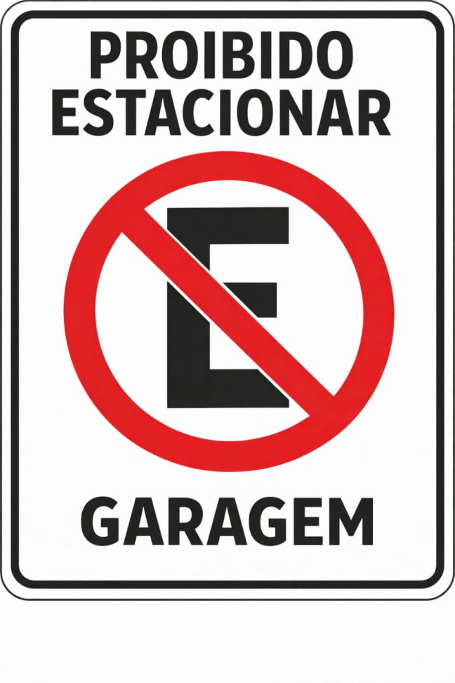 Plaquinha 30x20cm Proibido Estacionar