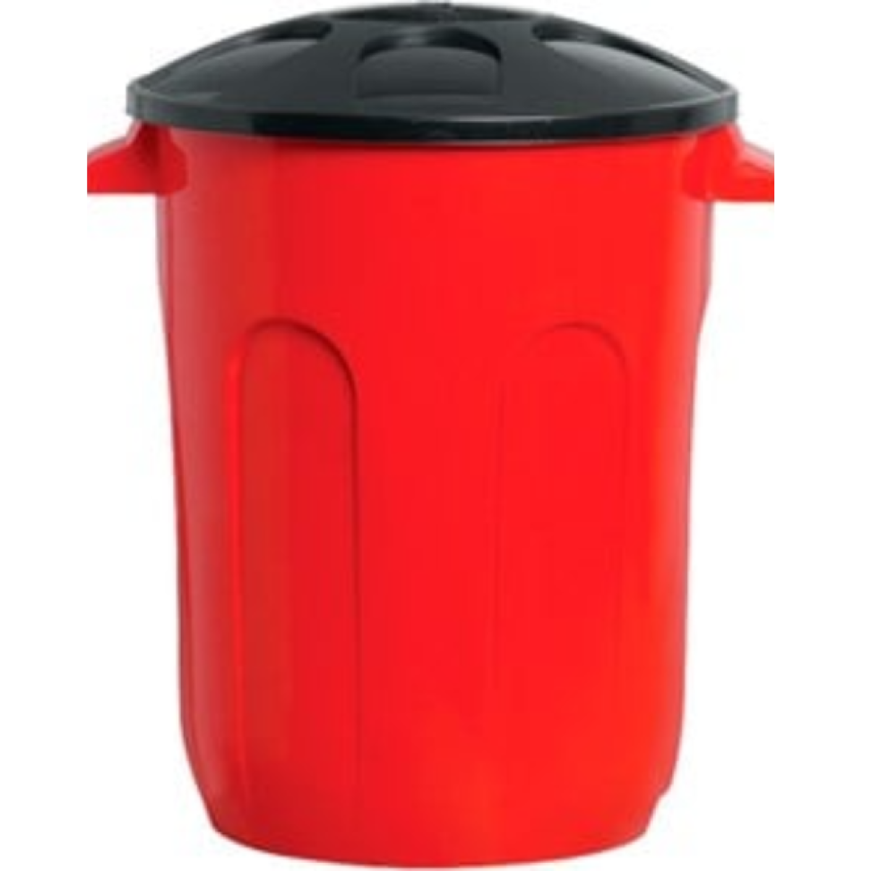 Cesto Plástico Jaguar Com Tampa Vermelho 93L