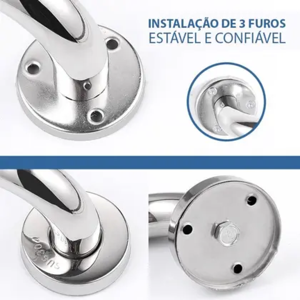 Barra Alça Corrimão Apoio Segurança Banheiro 40cm Inox