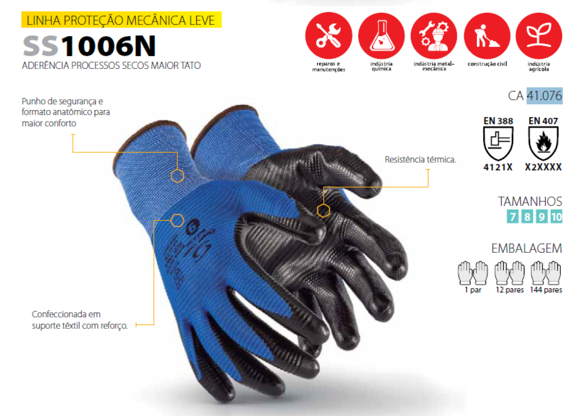 Luva Pigmentada Super Safety 1006n Tamanho G9