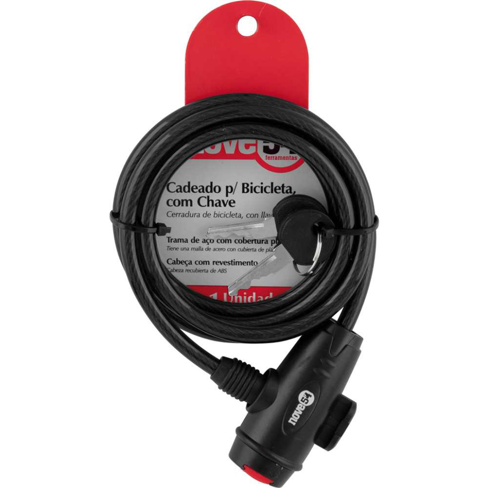 Cadeado Para Bicicleta Nove54 Com Chave 1,5m