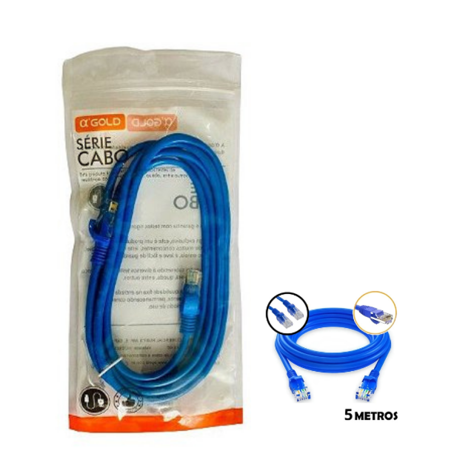 Cabo de Rede Internet Agold WX-05 RJ45 05 metros