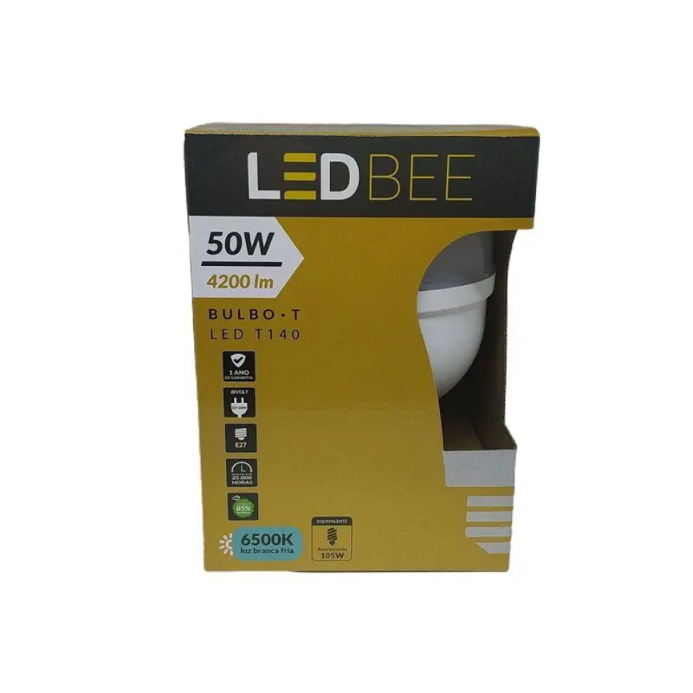 Lâmpada Bulbo 50w Luz Branca Ledbee Alta Potência 6500k