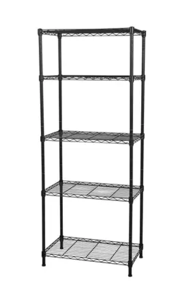 Estante em Aço Aramada 5 Prateleiras Preta 180 x 60 cm
