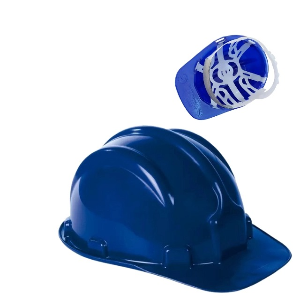 Capacete de Segurança Vonder Epi com Carneira Aba Frontal Azul