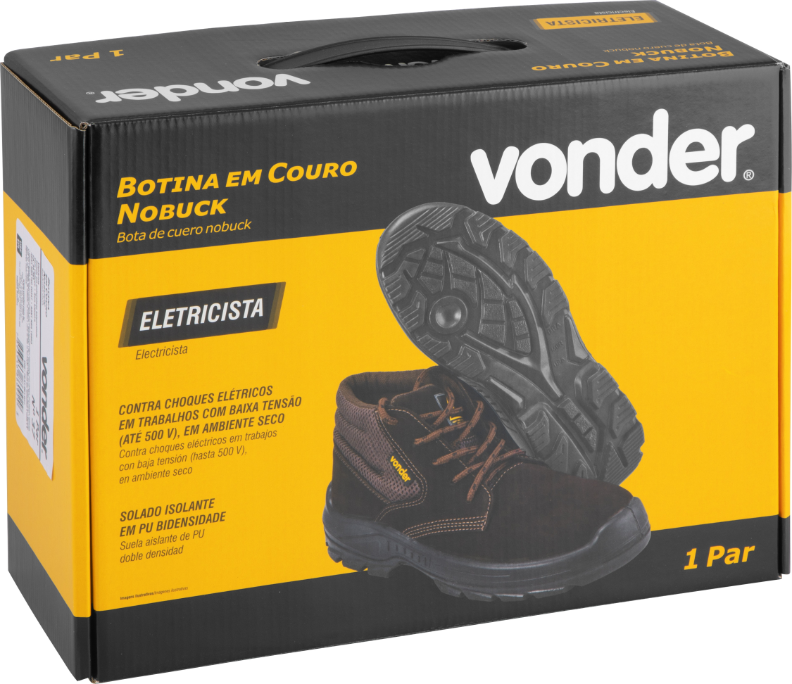 Botina Vonder Nobuck Eletricista Sem Biqueira nº 41