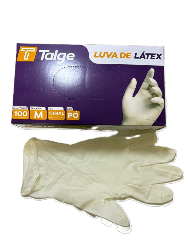 Luva Descartável Latex Talge M Com Pó C/100