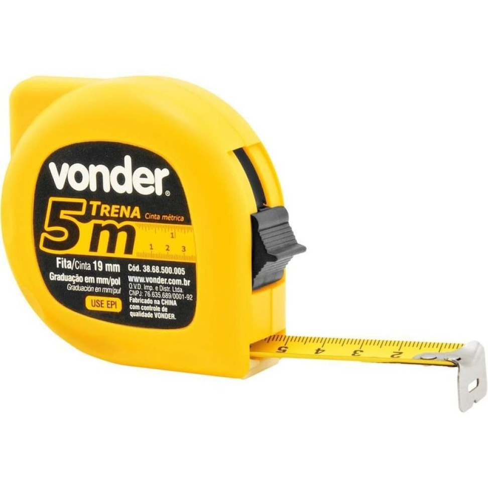 Trena Vonder Alta Precisão Aço 5m x 19mm