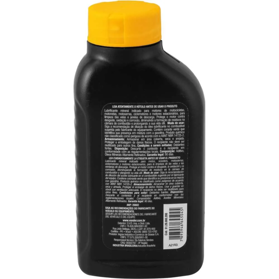Óleo de Motor Vonder 2 Tempos 200ml
