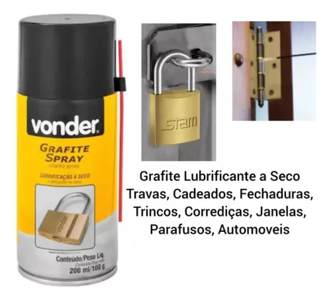 Grafite em Spray Vonder Lubrificante 200ml 100g