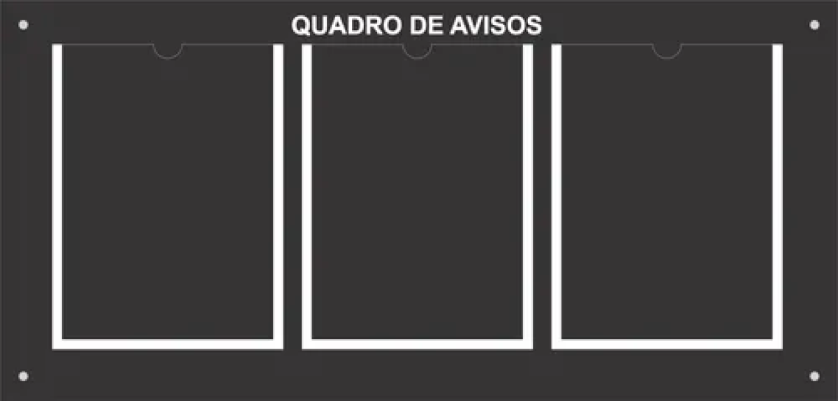 Quadro de Aviso ACM 03 Displays Acrílicos A4 CProlongadores
