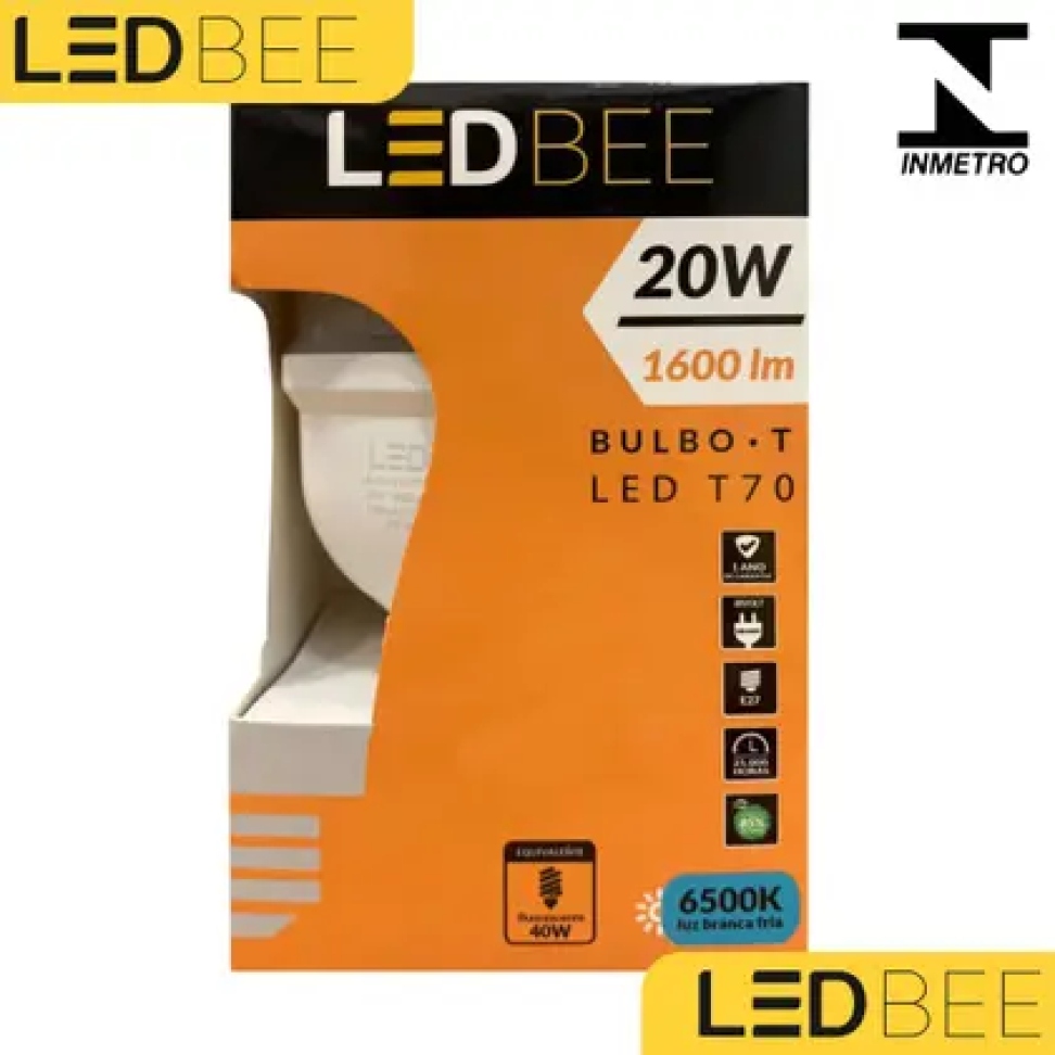 Lâmpada Bulbo 20w Luz Branca Ledbee Alta Potência 6500k