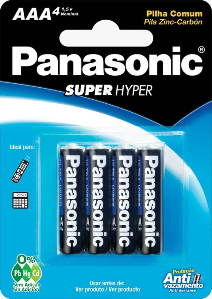 Pilha Panasonic Zinco AAA C/4