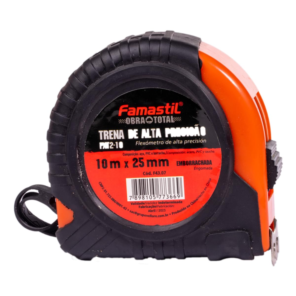Trena Emborrachada de Alta Precisão Famastil 10m x 25mm