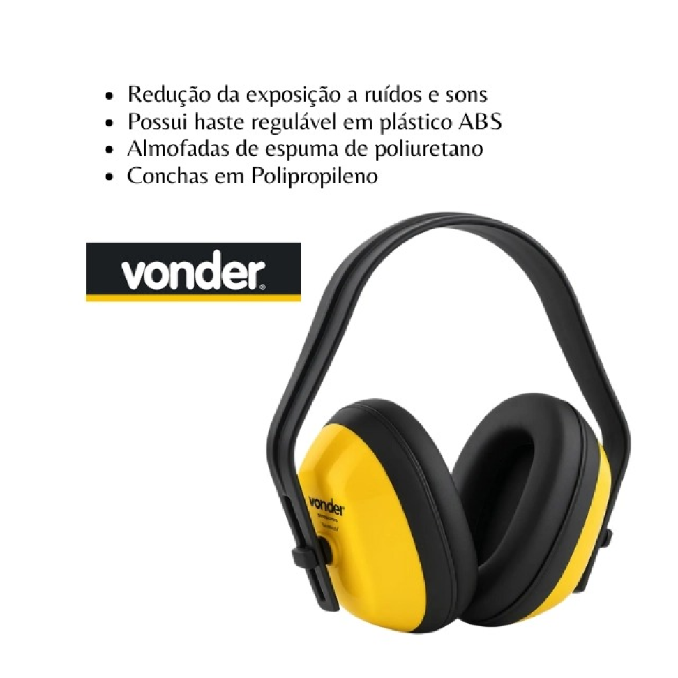 Abafador de Ruídos Vonder Tipo Concha 10 dB ARV 100