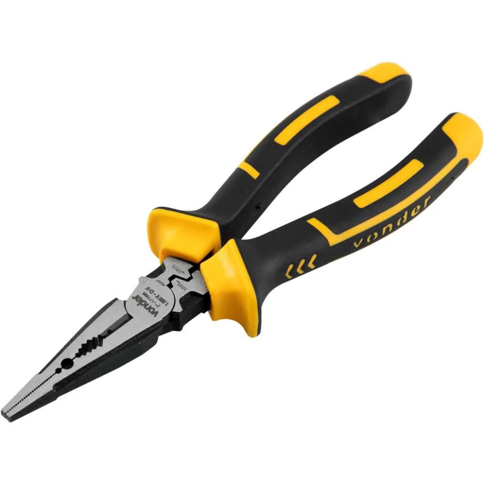 Alicate Bico Vonder Amarelo Meia Cana Isolado 7"