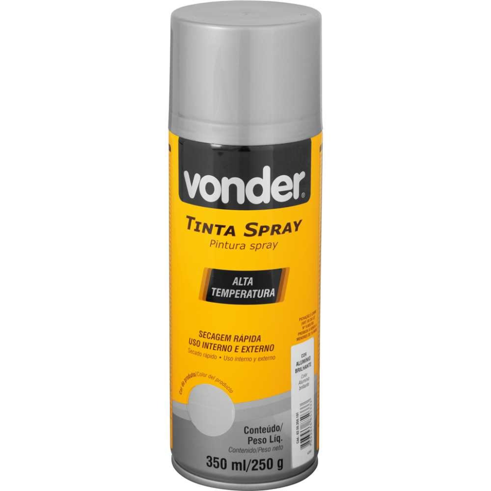 Tinta Spray Vonder Alumínio Alta Temperatua 350ml