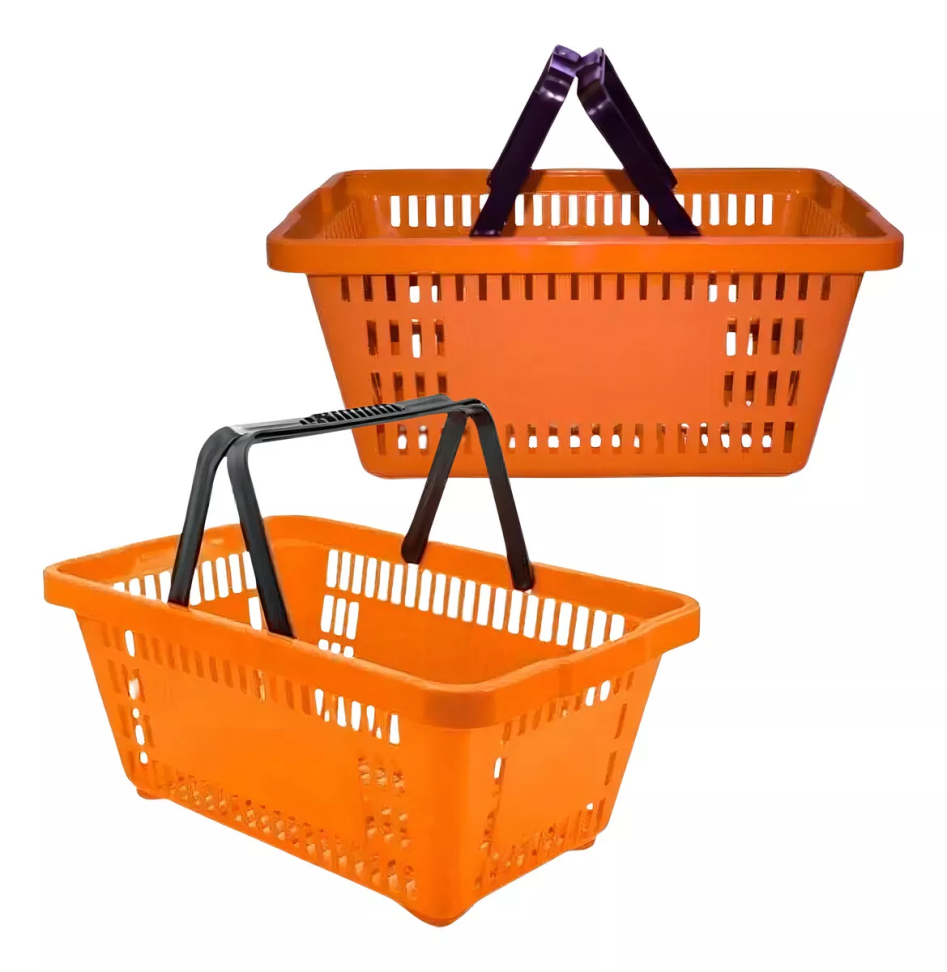 Cesto de Supermercado Plástico Laranja 13L