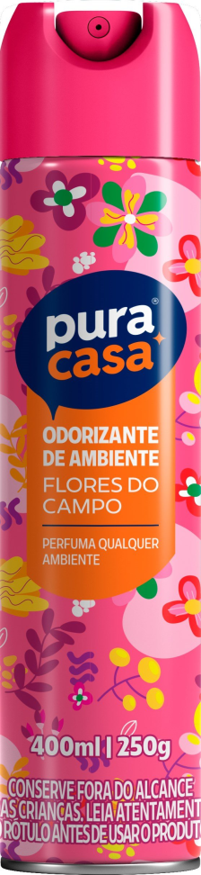 Purificador de Ar Aerosol Pura Casa 400ml Flores de Campo