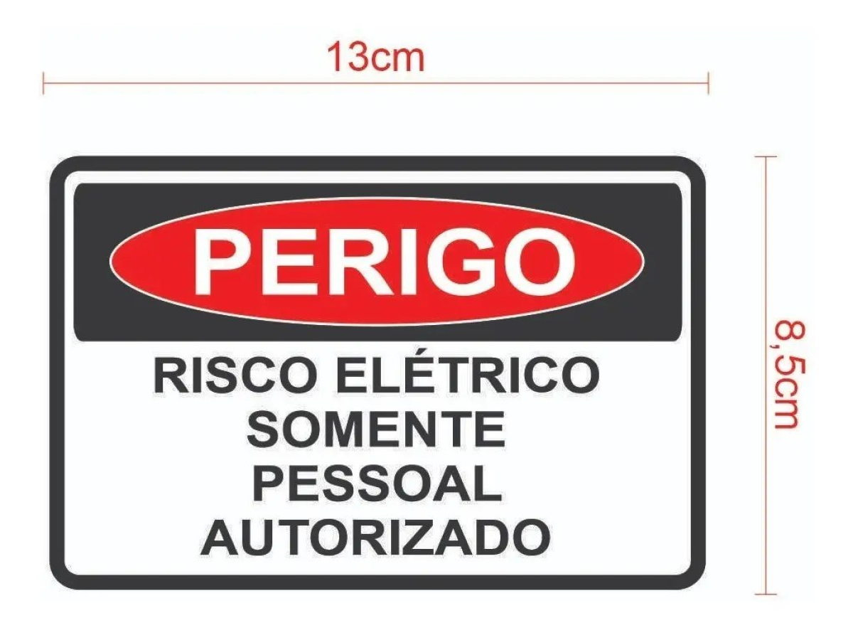 Adesivo Risco Elétrico Pessoal Autorizado 13 x 8,5 cm
