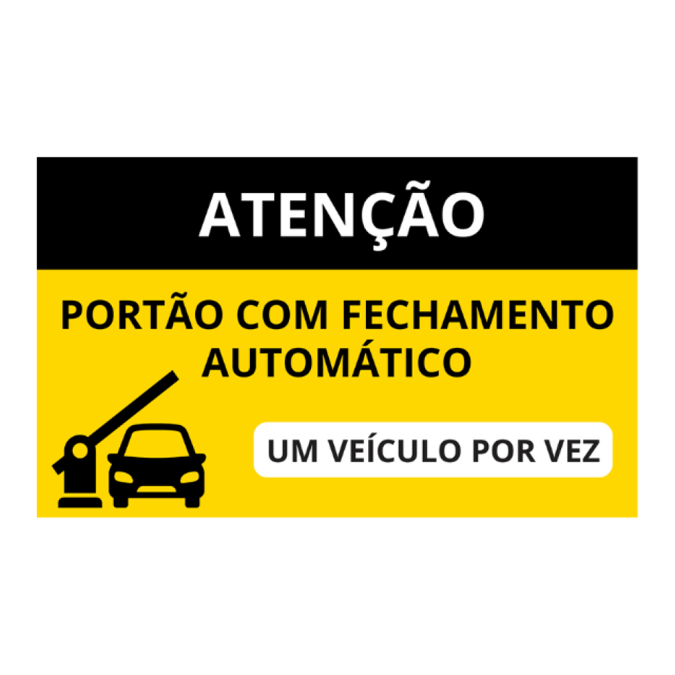 Placa de Sinalização ACM 30 x 50 cm Refletivo Fechamento Portão