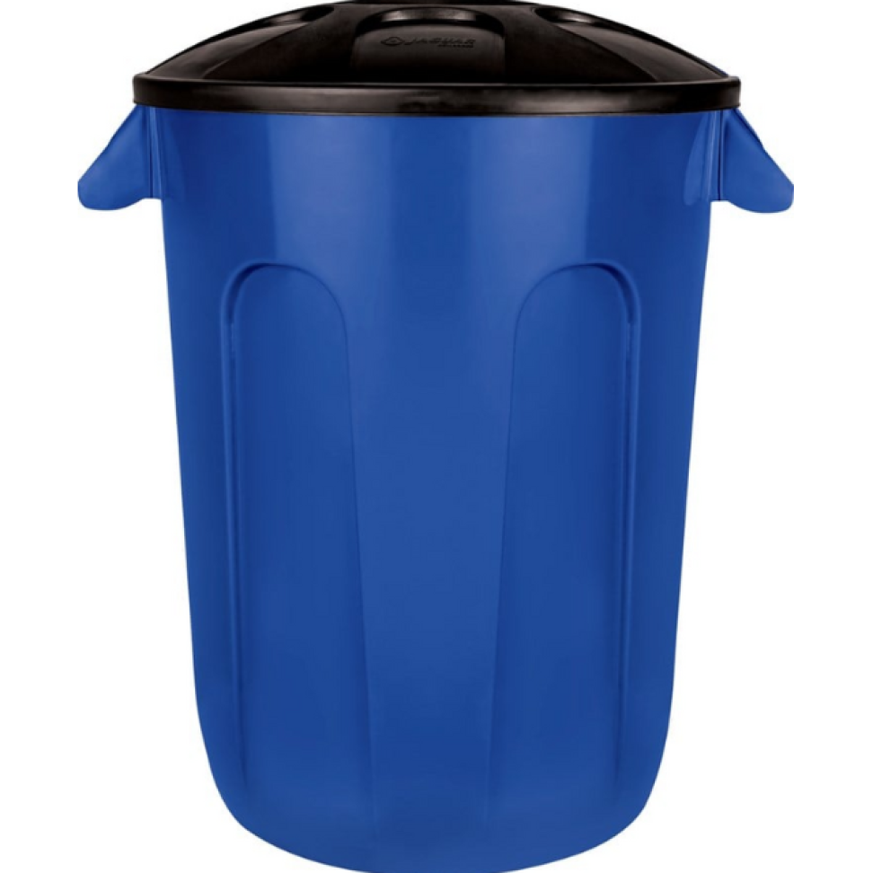Cesto Plástico Jaguar Com Tampa Azul 60L
