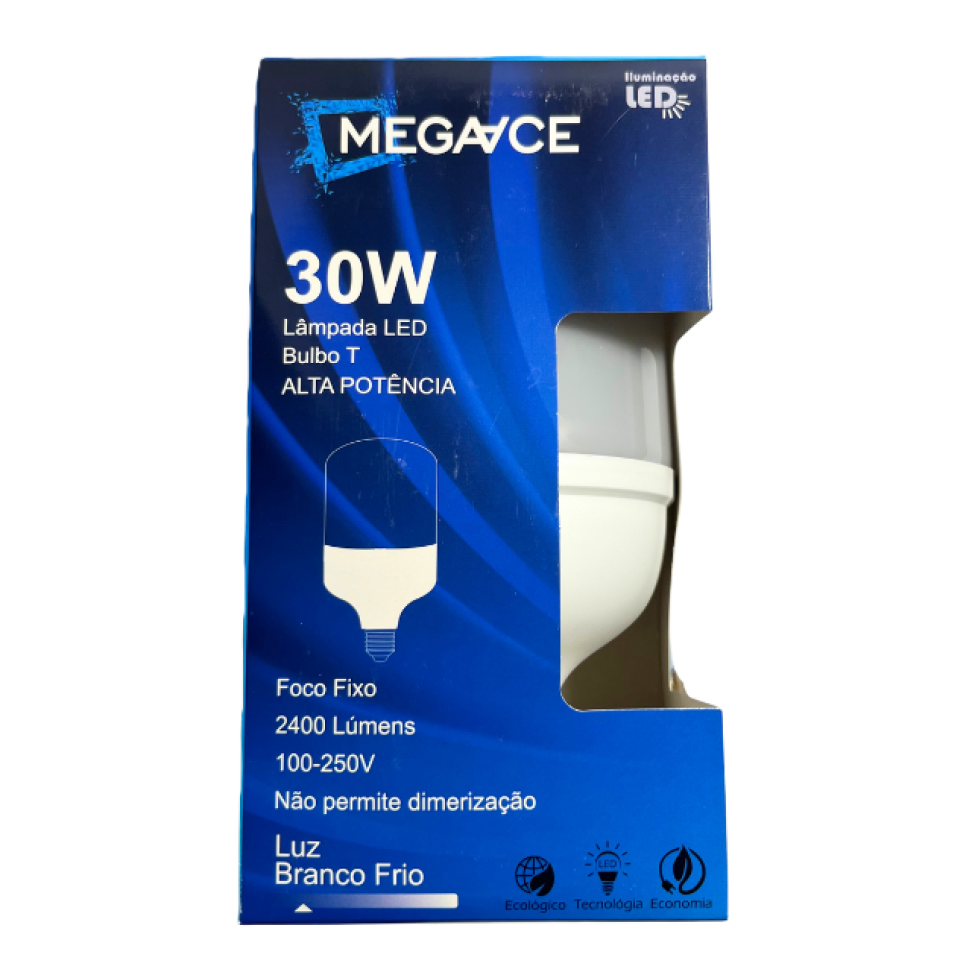Lâmpada Bulbo 30w Luz Branca Megaace Alta Potência 2400 Lúmens