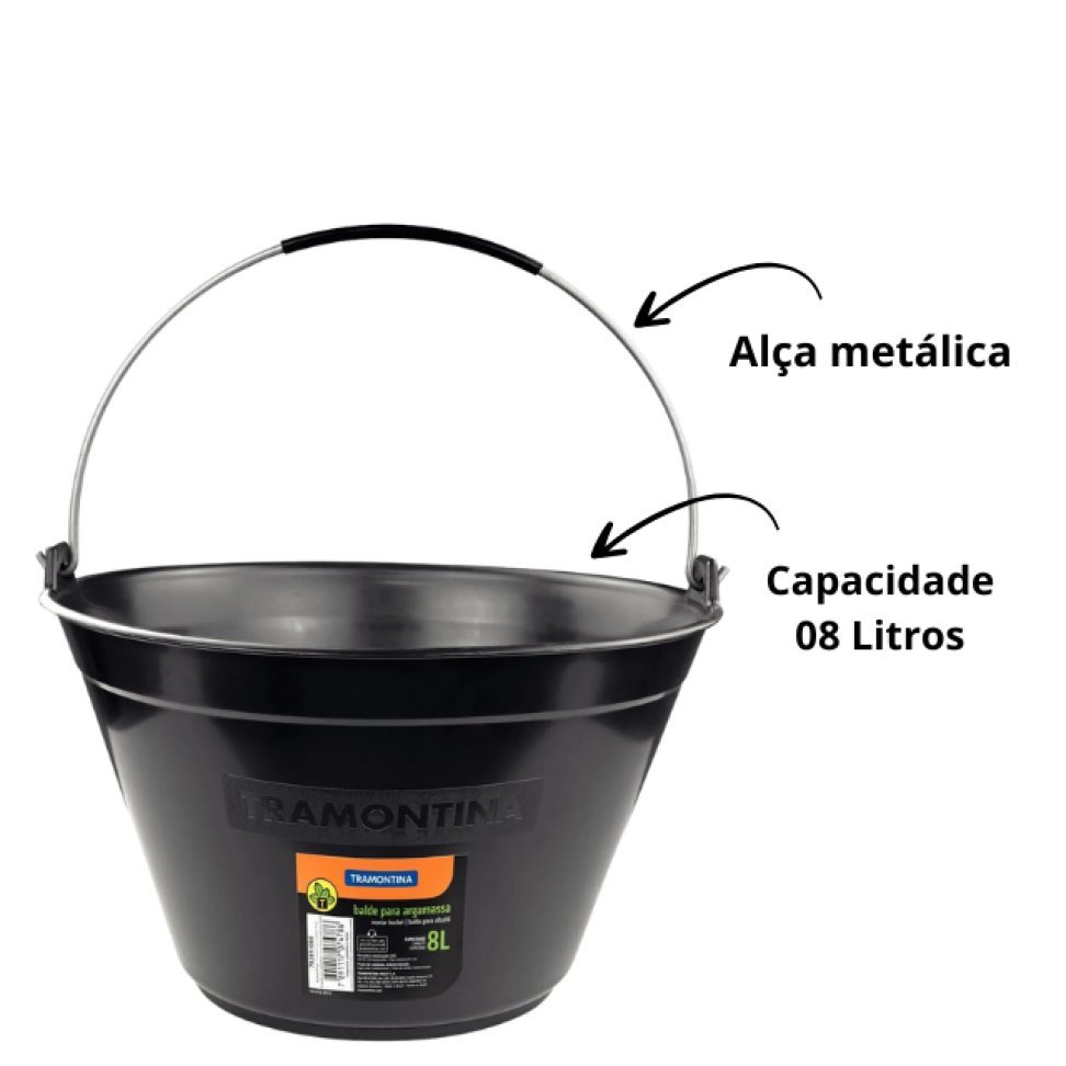 Balde Plástico para Argamassa Tramontina 8L