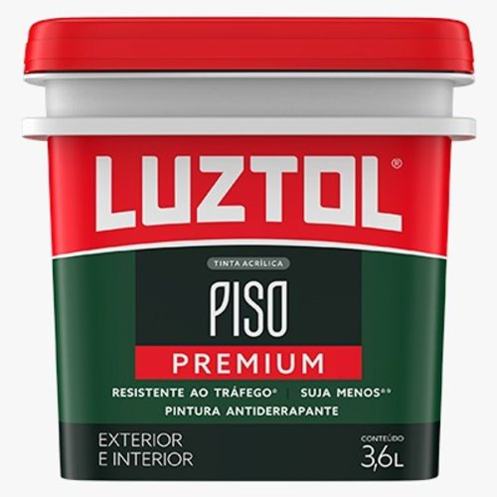 Tinta Acrílica Luztol Premium Fosca Para Piso Amarelo 3,6L