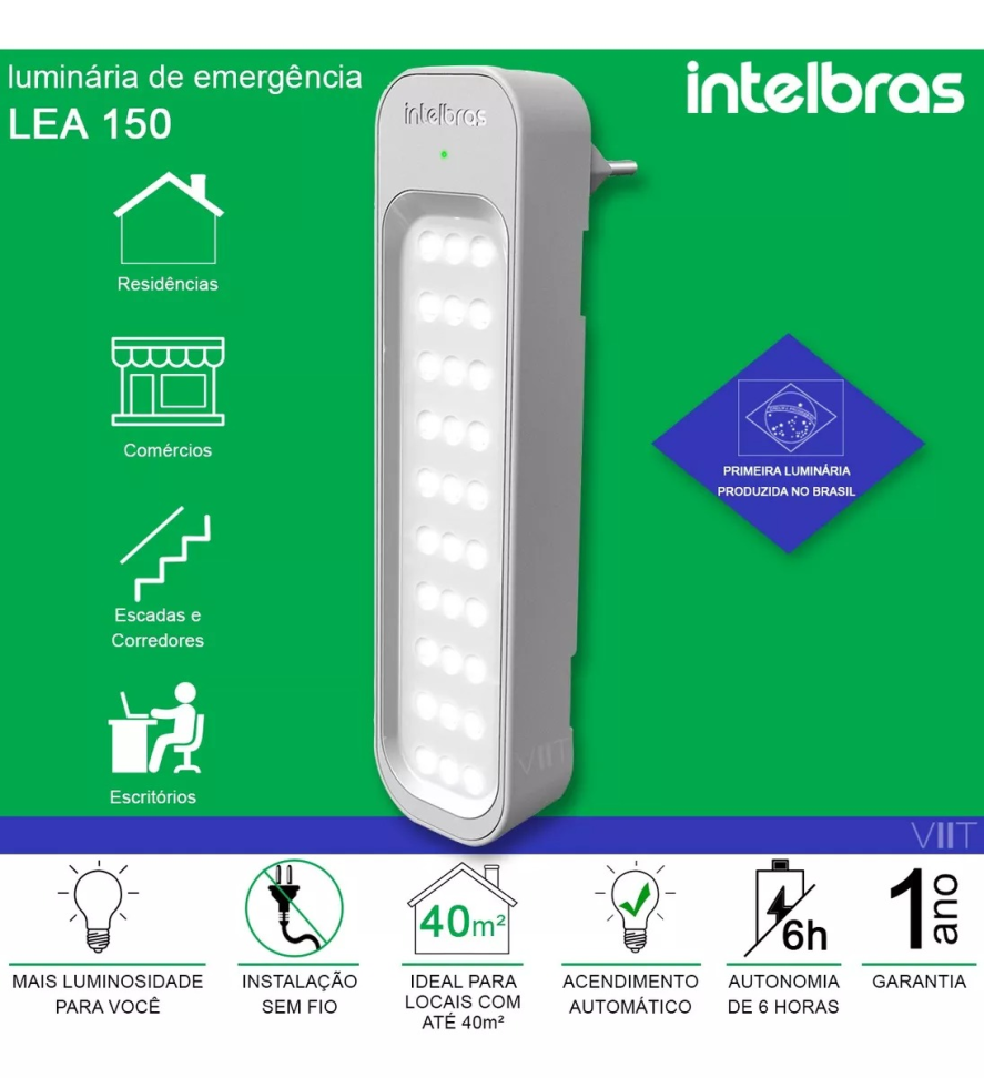Luz de Emergência Intelbras Lea 31 Led 1W Bivolt - #3