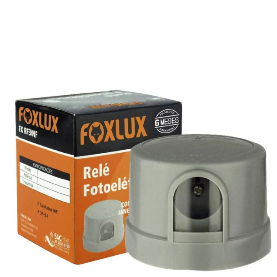 Relé Fotoelétrico Foxlux Cinza Bivolt