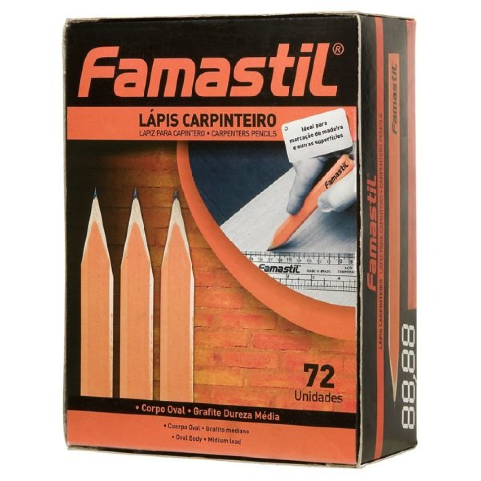 Lápis Para Carpinteiro Famastil Oval
