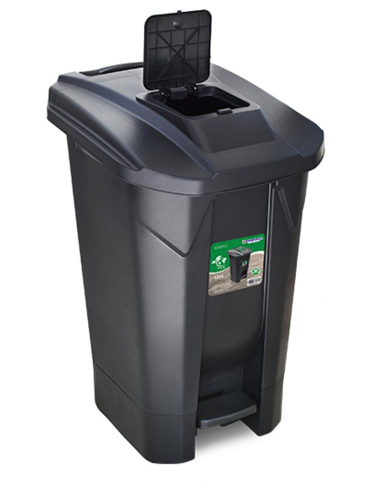 Lixeira Container Arqplast Com Tampa Roda Preto 120L