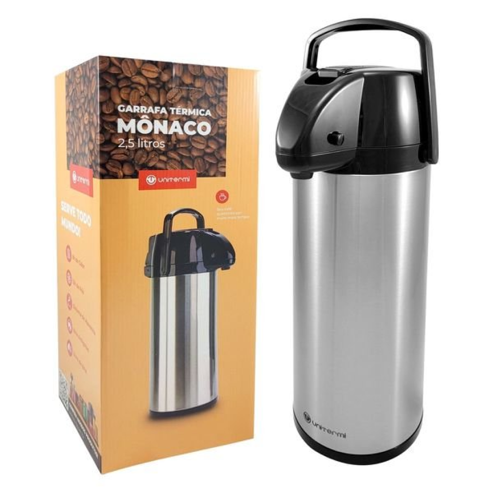 Garrafa Térmica Unitermi Inox Pressão 2,5L