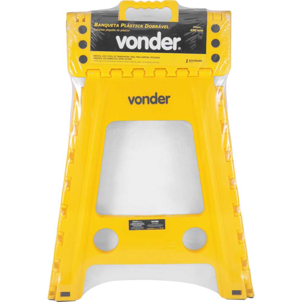Banqueta Plástica Vonder Dobrável Altura 45mm