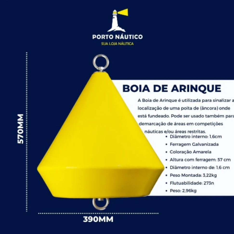 Boia de Demarcação Ativa Pião Amarela Ferragem em Aço
