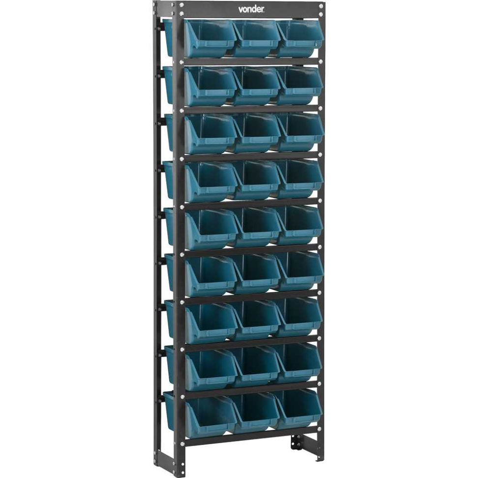 Estante Metálica Vonder Com Gaveteiros Prático Azul 27/5