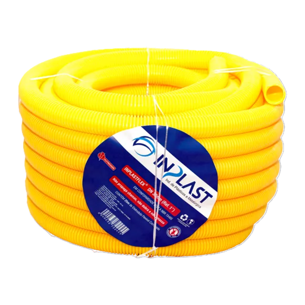Eletroduto Corrugado Inplast PVC 1" 32mm Amarelo