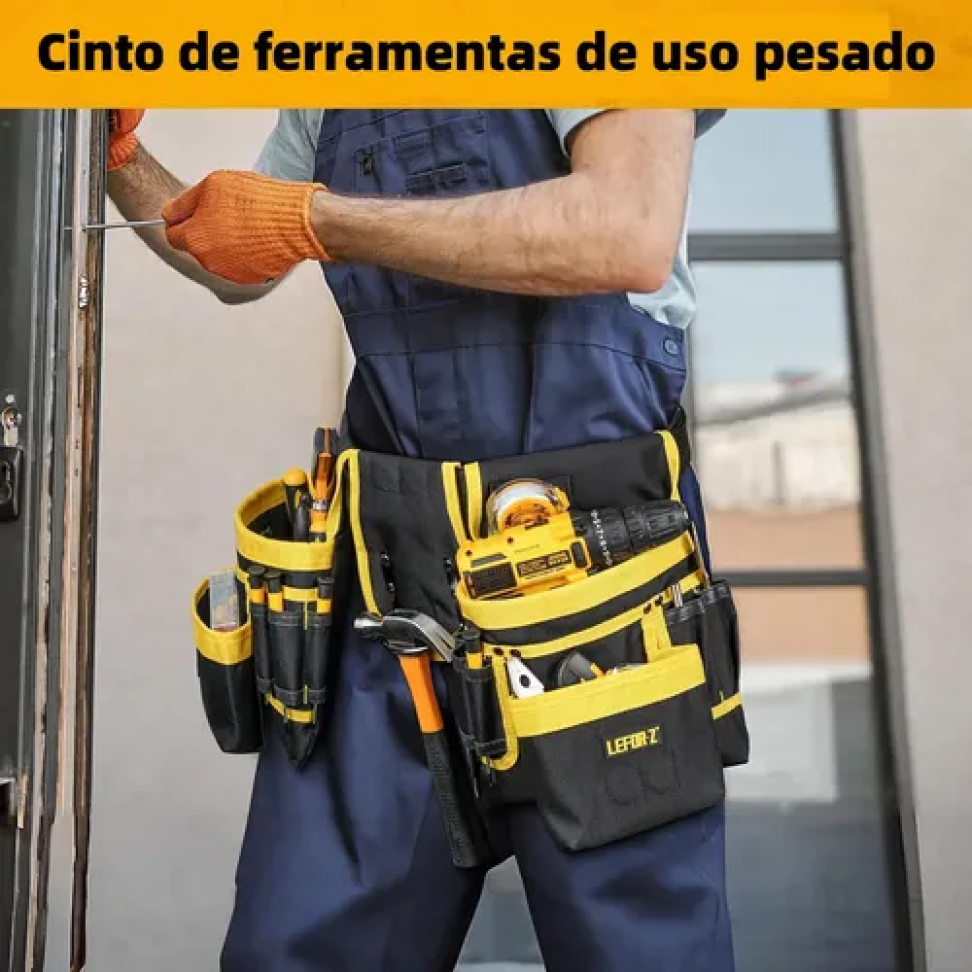 Cinto para Ferramentas Profissional Ajustável 26 Bolsos