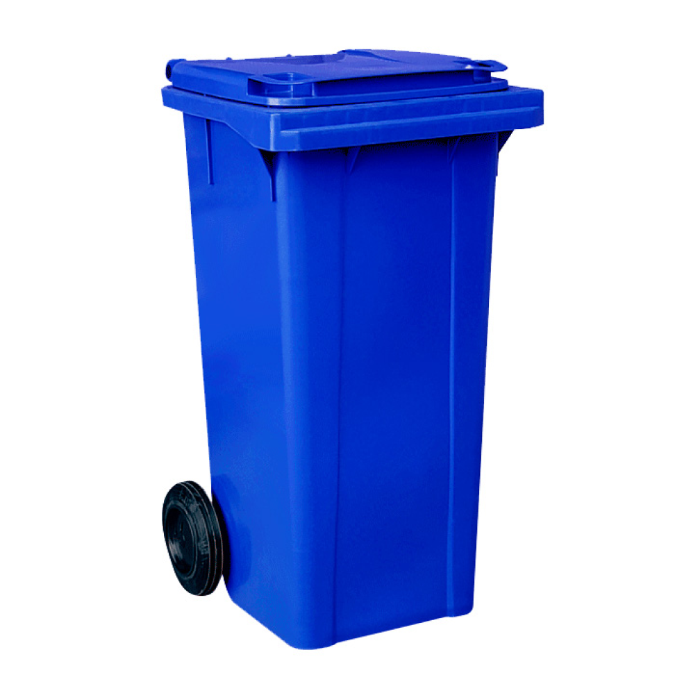 Lixeira Container Arqplast Com Tampa Roda Azul 120L